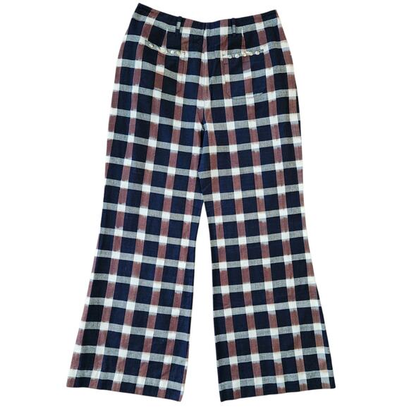 ALIX OF BOHEMIA Charlie Plaid Princess Wide Leg Cotton Pants XL Retro Designer - Picture 3 of 10